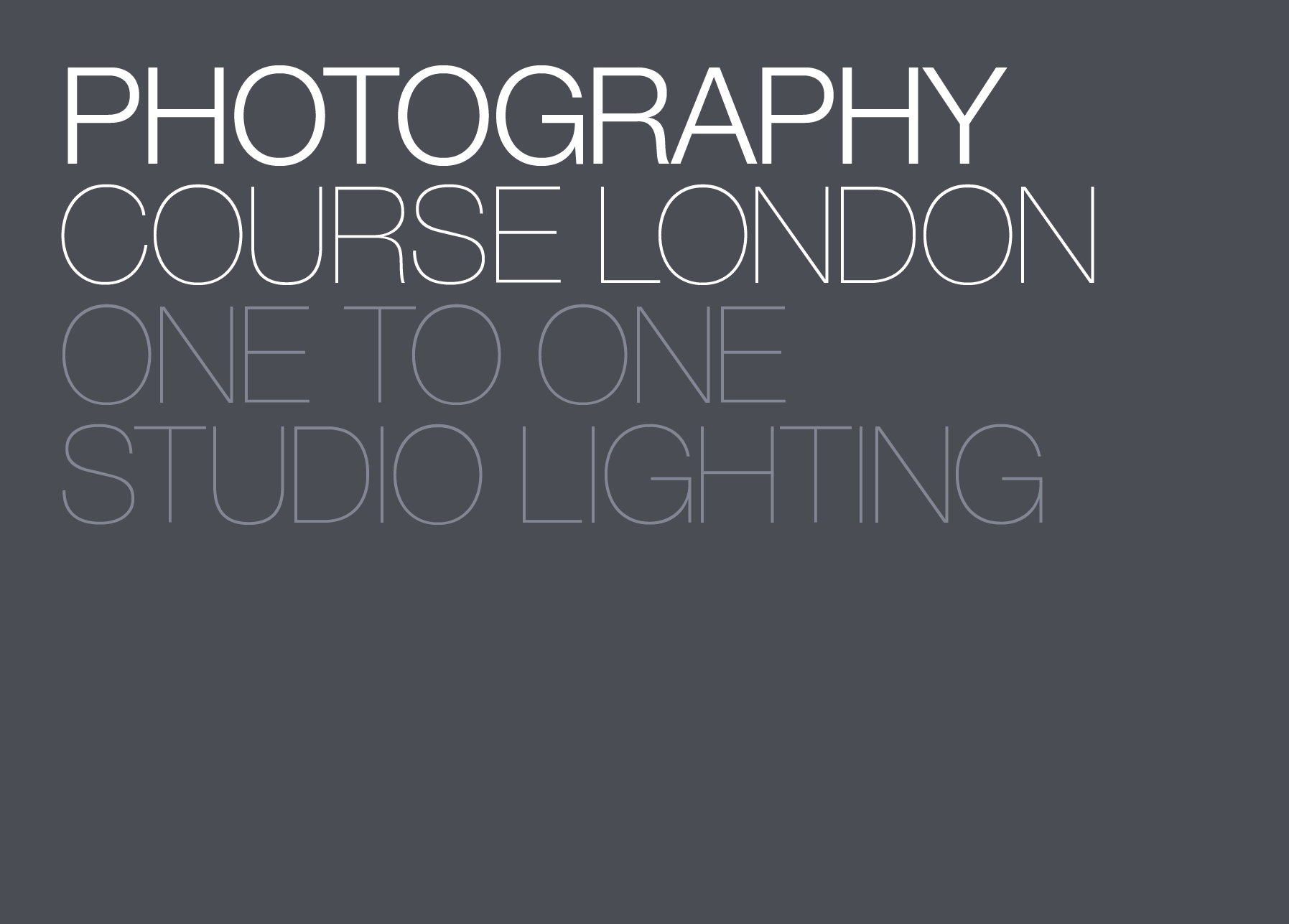 One To One Studio Lighting